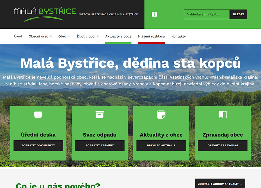 Portfolio web Malá Bystřice