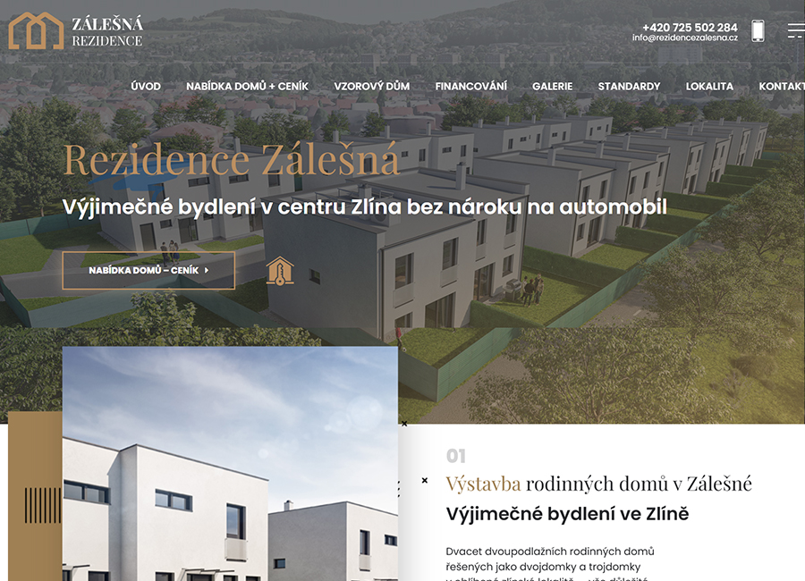 Portfolio web Rezidence Zálešná